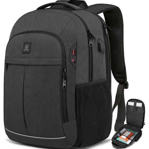 Sac à Dos pour Ordinateur Portable,TSA Sacoche pour Ordinateur Portable de Voyage pour Hommes,Sac à Dos d'affaires Mince avec Port de Chargement USB.[T102]