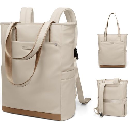 acdsgd-Sac à Dos Ordinateur Portable Femme 16 Pouces, Elegant Antivol 2 en 1 Sac à Main à Bandoulière Sac a Dos PC Portable pour College Loisir Voyage Affaire Travail, Abricot