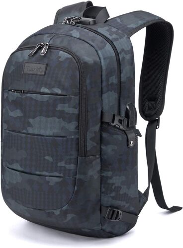 Sac A Dos Ordi Portable College Homme Et Femme,Sac À Dos Ordinateur Voyage Impermeable Antivol Avec Port De Usb Et Serrure Convient Aux Notebook De 15,6-17,3 Pouces