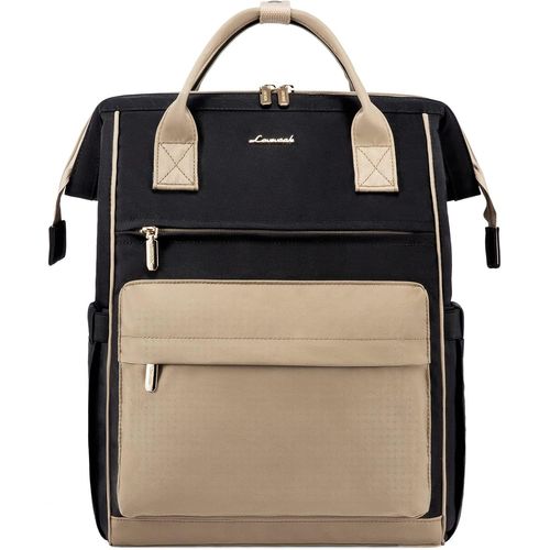 acdsgd-Sac a Dos Femme, 15,6 Pouces Imperméable pour Ordinateur Portable Elegant Antivol Avec Port de Charge USB & PC Compartiment pour Collège Voyage Loisir Travail Affaire, Kaki Noir