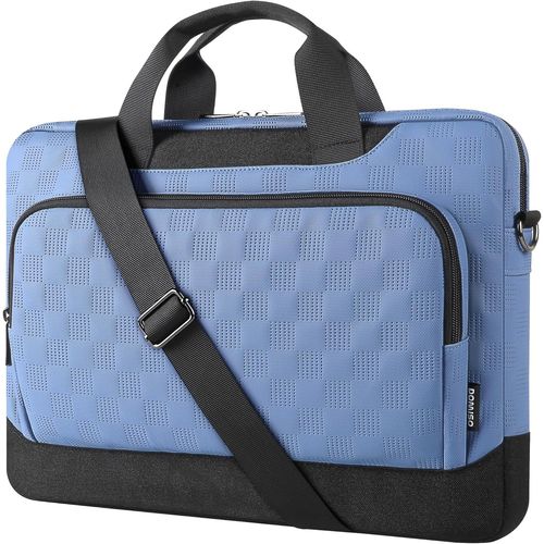 Sacoche Ordinateur Portable 17 Pouces Mallette Professionnelle Adjustable pour PC Portable 17-17.3 Pouces¿Bureau,Voyage,Bleu