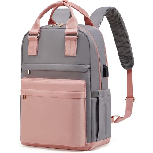 KALANKA-Sac à dos élégant pour femme - Grand sac à dos d'école - Sac à dos de voyage - Sac d'école - Sac de voyage - Sac d'école - Sac à dos pour ordinateur portable de 15,6 pouces