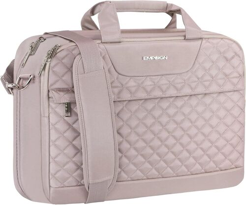 Sacoche Ordinateur Portable 17 Pouces Imperméable Mallette Sac Pc Tablette Ordinateur Cartable Sac À Bandoulière, Porte Document Femmes Pour Travail Affaires College Fille, Rose[L2873]