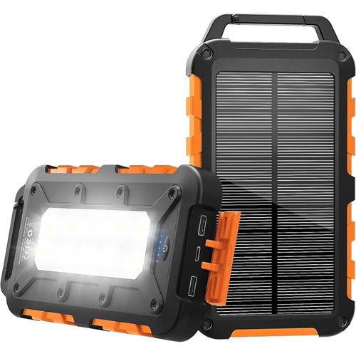 Chargeur Solaire Portable 26800 Mah Pd 15 W Usb C Extérieur Étanche Avec Lumière Led Et 3 Sorties Chargeur De Batterie Pour Smartphones, Tablettes Et Plus Encore - Orange[Z351]