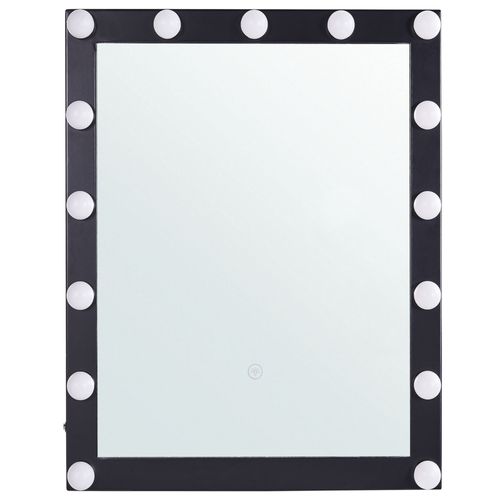 Miroir mural de salle de bain LED 50 x 60 cm noir ODENAS