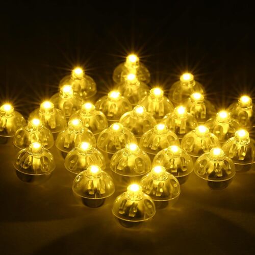 Ballon Lumineux Led, 30 Pcs Rond Mini Led Rond Pour Lampion Papier Ballon Helium, Blanc Chaud