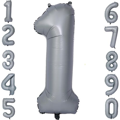 SJZG-Grand Ballon Gris Pour Anniversaire 1 An - Gris - Pour Décoration De Fête, Mariage, Saint-Valentin, Rentrée Des Classes, Anniversaire D'Enfant, Fête Prénatale, Remise De Diplôme