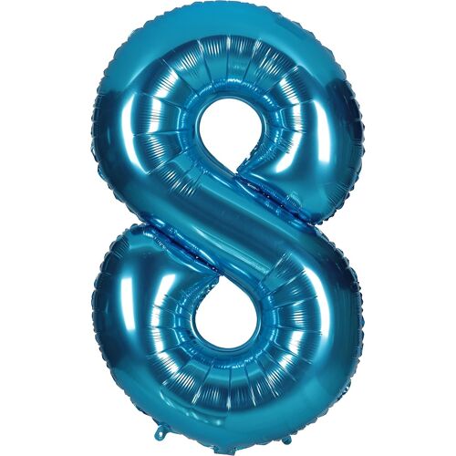 SJZG-Ballons Gonflables À L'Hélium De 0 À 9 En Bleu - Nombre Géant - Pour Fête, Mariage, Anniversaire D'Enfant - Numéro 8