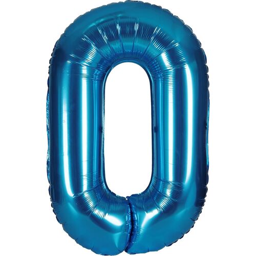 SJZG-Ballons Gonflables À L'Hélium De 0 À 9 En Bleu - Quantité Géante - Pour Fête, Mariage, Anniversaire D'Enfant - Numéro 0