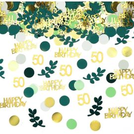 Confettis Anniversaire 50 Ans, 200Pcs Confettis Or Vert, Decoration Table Anniversaire 50 Ans, Deco Table Homme Et Femme, Happy Birthday Decoration Pour Fête