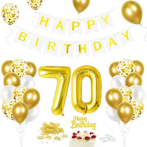 CAUC-Ballon 70er anniversaire doré, décoration d'anniversaire 70 an, ballon géant en aluminium numéro 70, joyeux anniversaire ballon en aluminium 70, ballon 70 décoration pour l'anniversaire homme fe