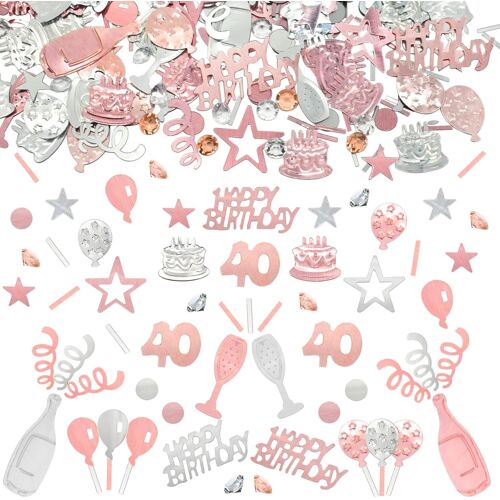 Sjzg-40e Anniversaire Confettis,40 Anniversaires Paillettes Confetti,40 Happy Birthday Anniversairei Décoration De Table 40 Confettisdeco Anniversairess 40 Confetti Decoration Or Rose