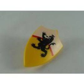 Playmobil Accessoires = Un Bouclier Lion Noir Sous Fond Jaune