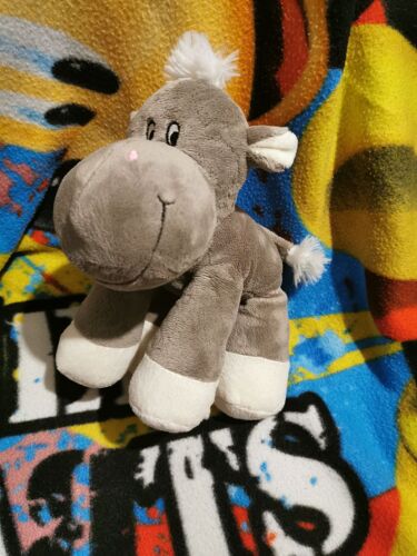Doudou Peluche Hippopotame Gris Blanc Zeeman
