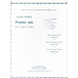 Gabriel Parès, Premier Solo Pour Cornet Et Piano