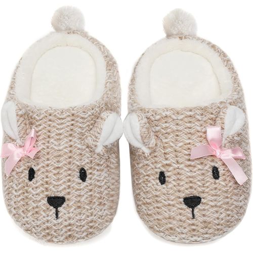 Ihkhu-Chausson Hiver Pour Enfants Et Femmes & Hommes Antidérapante Pantoufles Chaussures Chaudes Pour La Maison En Mousse À Mémoire De Forme 24-43 Eu