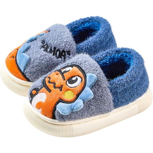 Ihkhu-Chausson Enfant Fille Peluche Pantoufle Garçon Chaussons Hiver Antidérapant