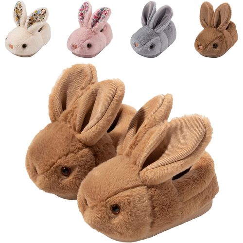 Bnhgc-chaussons Enfant Garçon Fille Chausson Lapin Peluche Souple Hiver Pantoufle D'intérieur Chaude Et Antidérapante Pour Bébé