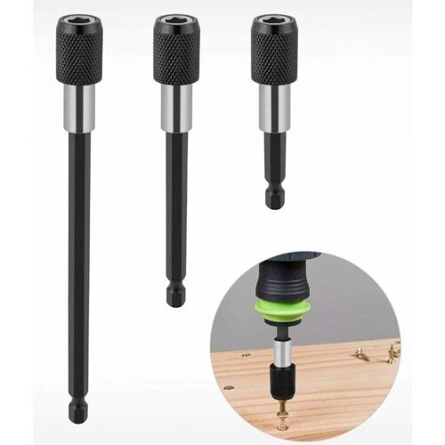 Porte-embout à changement rapide, rallonge de perceuse magnétique, 1/4"", porte-clé, adaptateur de tête de forage, jeu d'arbres hexagonaux pour perceuse, tournevis, embouts et tournevis à main, 3 piè