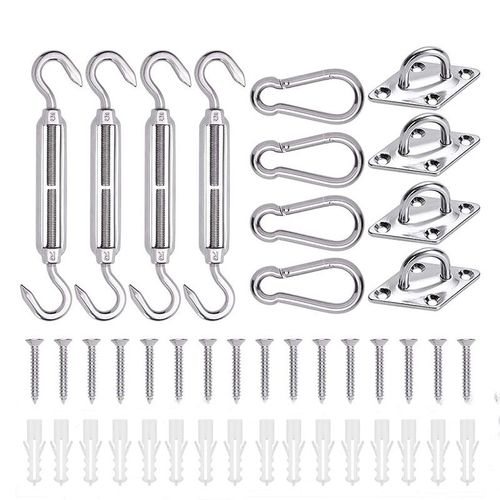 Voile D'ombrage Kit De Fixation, Acier Inoxydable 304, Triangulaire, Carrée, Rectangulaire, 6mm