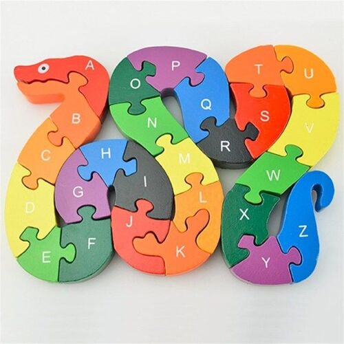 Puzzle alphabétique en bois de 26 pièces, blocs de chiffres pour enfants d'âge préscolaire