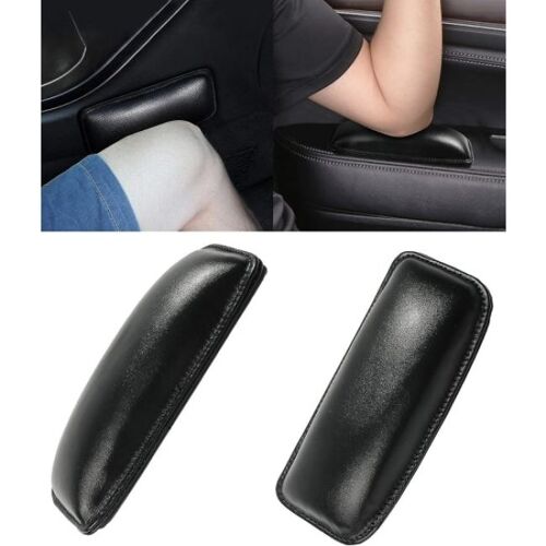 Lot De 2 Coussins De Genou Et De Coude Souples Pour Console Centrale De Voiture, Coussin Universel En Cuir Pu Pour Accoudoir De Voiture