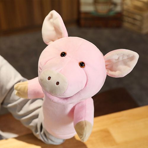 Peluche cochon réaliste, jouet éducatif interactif pour enfants, marionnette à main, simulation de cochon