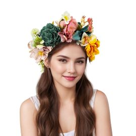 Lot de 3 serre-têtes à fleurs artificielles, couronne de fleurs, bandeau de mariage sur la plage