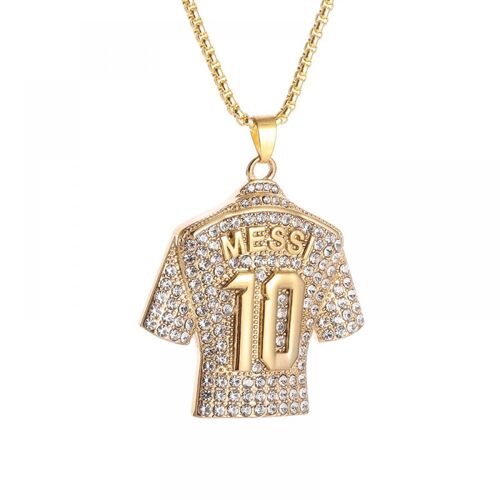 Collier Maillot Messi N°10, Collier Maillot Homme - Or