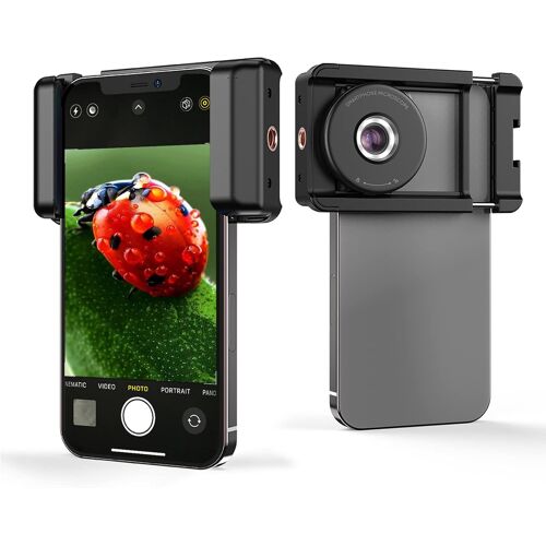 Téléphone Objectif Macro, 100X Microscope pour Android/iPhone Camera Micro avec la Lumière de LED CPL Poche, Compatible avec les Accessoires de Smartphone, Macro, en se Concentrant en Verre pour le Cadeau.