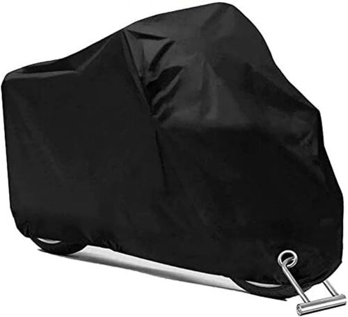Housse De Moto Imperméable Pour Protection Extérieure Toutes Saisons, Abri Pour Moto Et Scooter Avec Trous De Verrouillage Antivol En Aluminium, Noir