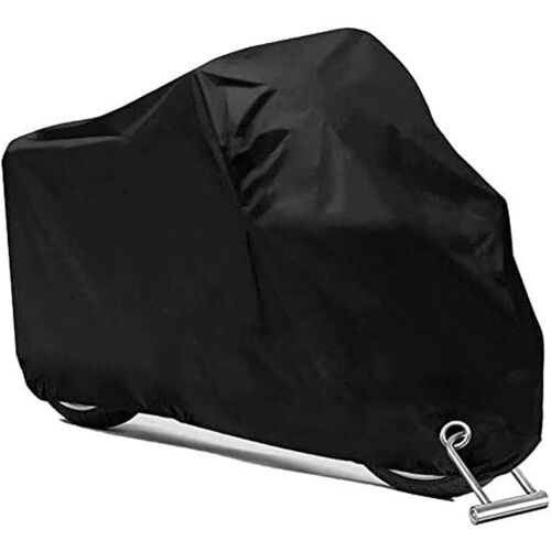 Housse De Moto Imperméable Pour Protection Extérieure Toutes Saisons, Abri Pour Moto Et Scooter Avec Trous De Verrouillage Antivol En Aluminium, Noir