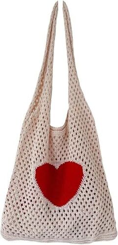 (Abricot) 1 pièce sacs à main des femmes, en bonneterie, de sacs, de maille de sacs à main, des creux, des sacs à bandoulière, sacs à provisions, polyvalent adore les sacs pour les femmes, de grande capacité, à la mode et populaire