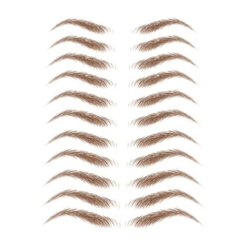 11 Paires * 3 Pièces Autocollants Pour Sourcils Faux Tatouage Marron