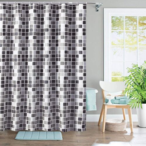 Rideau de douche 200 x 200 cm, épais, imperméable et anti-moisissure, en polyester, très large et long.