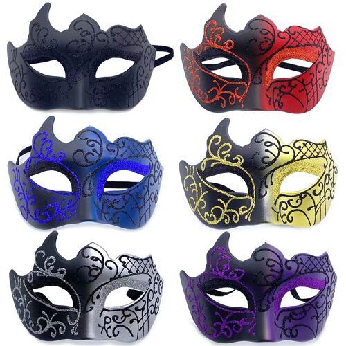 Lot de 2 masques vénitiens pour déguisement, carnaval, fête à thème, pour homme et femme
