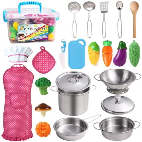 (A)Accessoires De Cuisine Pour Enfants Jouets De Fruits Et Légumes À Découper Accessoire D'ustensile Jeux De Cuisine Pour Enfants De Plus De 3 Ans