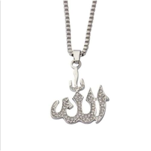 Chaîne Plaquée Or 18 Carats Allah Muslims Argent Taille Unique