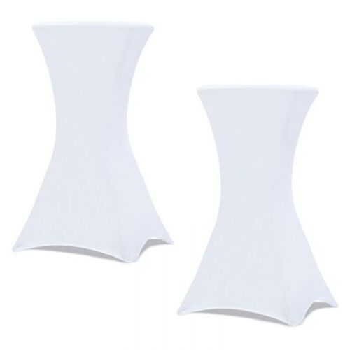 Housses Blanches Pour Table Haute Pliante 110 X 80 Cm (Lot De 2)