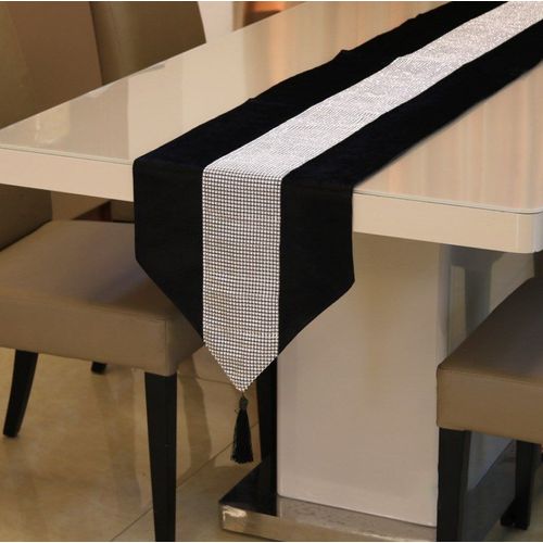 Chemin De Table Diamante Noir (32 X 210 Cm)