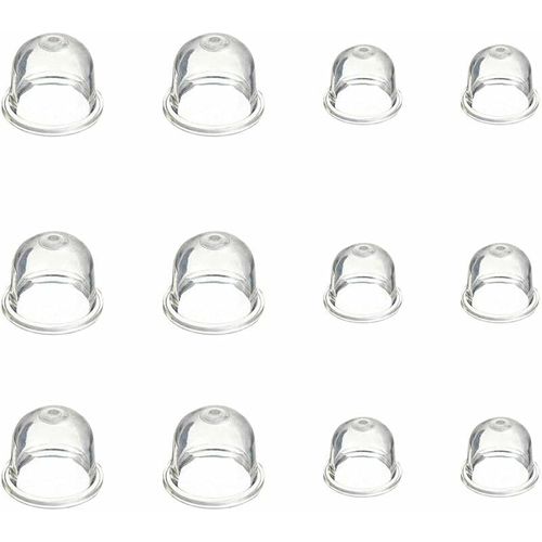 Lot de 12 pompes à poire d'amorçage blanches, coupelles d'huile de carburateur transparentes de 19 mm et 22 mm pour débroussailleuse, taille-haie, scie à essence, ventilateur.