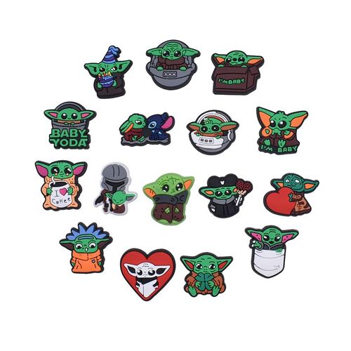 Lot De 16 Breloques Décoratives Pour Chaussures Bébé Yoda, Sabots, Épingles, Accessoires Pour Chaussures, Cadeaux Pour Enfants Et Adultes