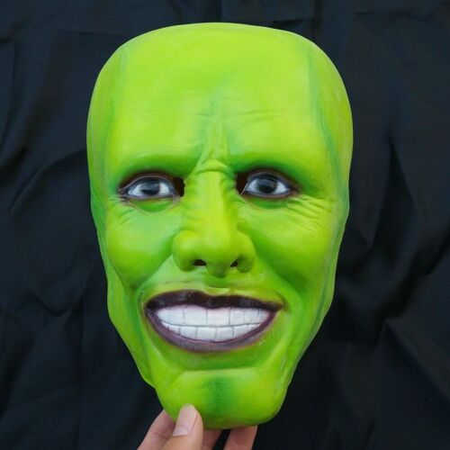 Le Masque Jim Carrey Casque Latex Masque Cosplay Accessoire Halloween Deluxe Mascarade Costume Accessoires Noir