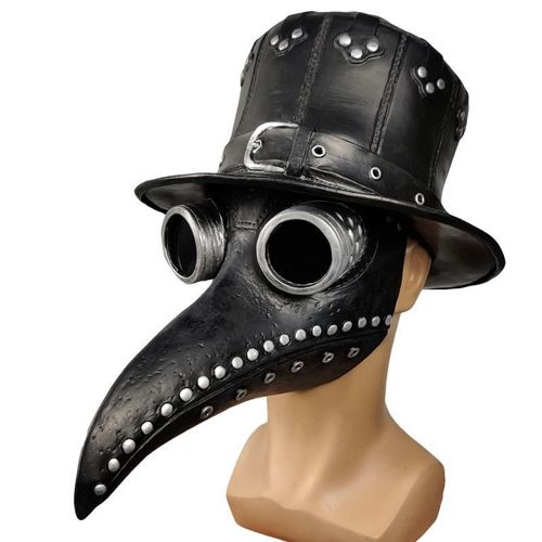 La Peste Masque, Adulte Médecin Costume, Noir, Simili Cuir, Pour Halloween (Noir)