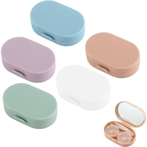 Pièces Étui De Lentilles De Contact Boite De Lentilles De Contact De Voyage Mini Supports Lentilles Contact Portable Boite À Lentilles Avec Mirroir Pincette Bâton Pour Voyager À L'extérieur 
