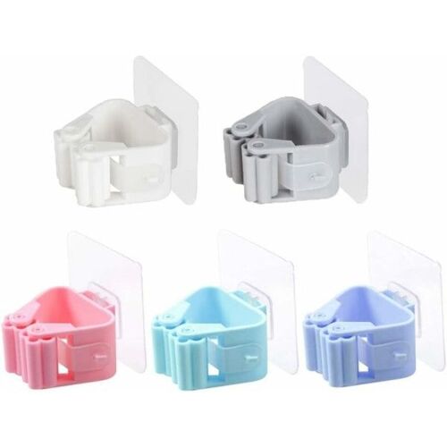 Porte-cartes pour balai sans perforation, crochet de suspension solide et sans trace, blanc nordique + poudre nordique + bleu nordique + vert nordique + gris nordique