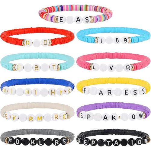 Époques Tour Bracelet, Taylor Intrépide, À La Réputation, 1989 Et Amoureux De La Correspondance Des Albums Colorés Bracelets De L'amitié Bracelets Pour Taylover, Les Adolescents Et Les Adultes, Taylor Swift Concert Fan Bracelet