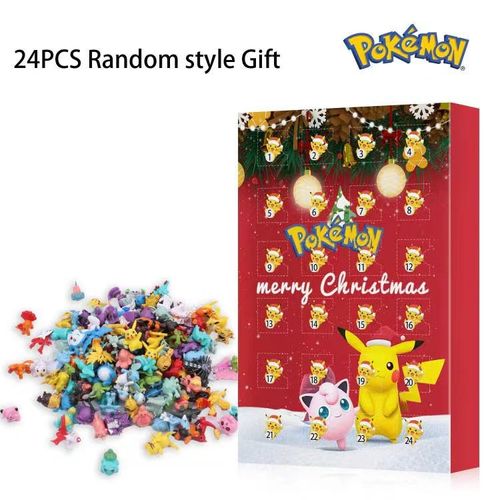 Pokemon De Noël Calendrier De L'avent, Le Meilleur Des Cadeaux De Noël Pour Les Enfants De 24 Pièces, Pokemon Animal De Compagnie Elf De Noël Blind Box