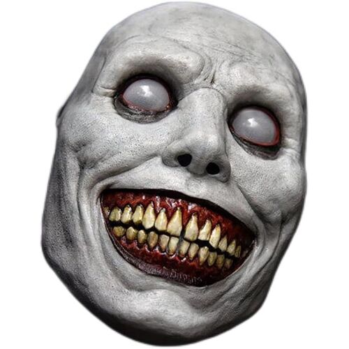Masque d'Halloween effrayant, masque d'horreur de démons souriants, masque blanc effrayant avec ?il pour cosplay