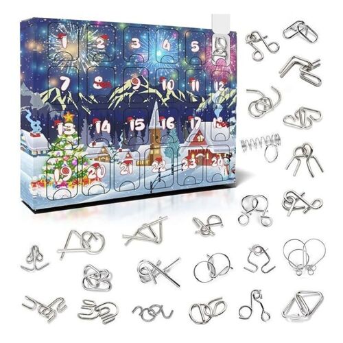 Calendrier de Noël 2024 en métal pour enfants, avec serrure Luban, pour femmes, hommes et adultes